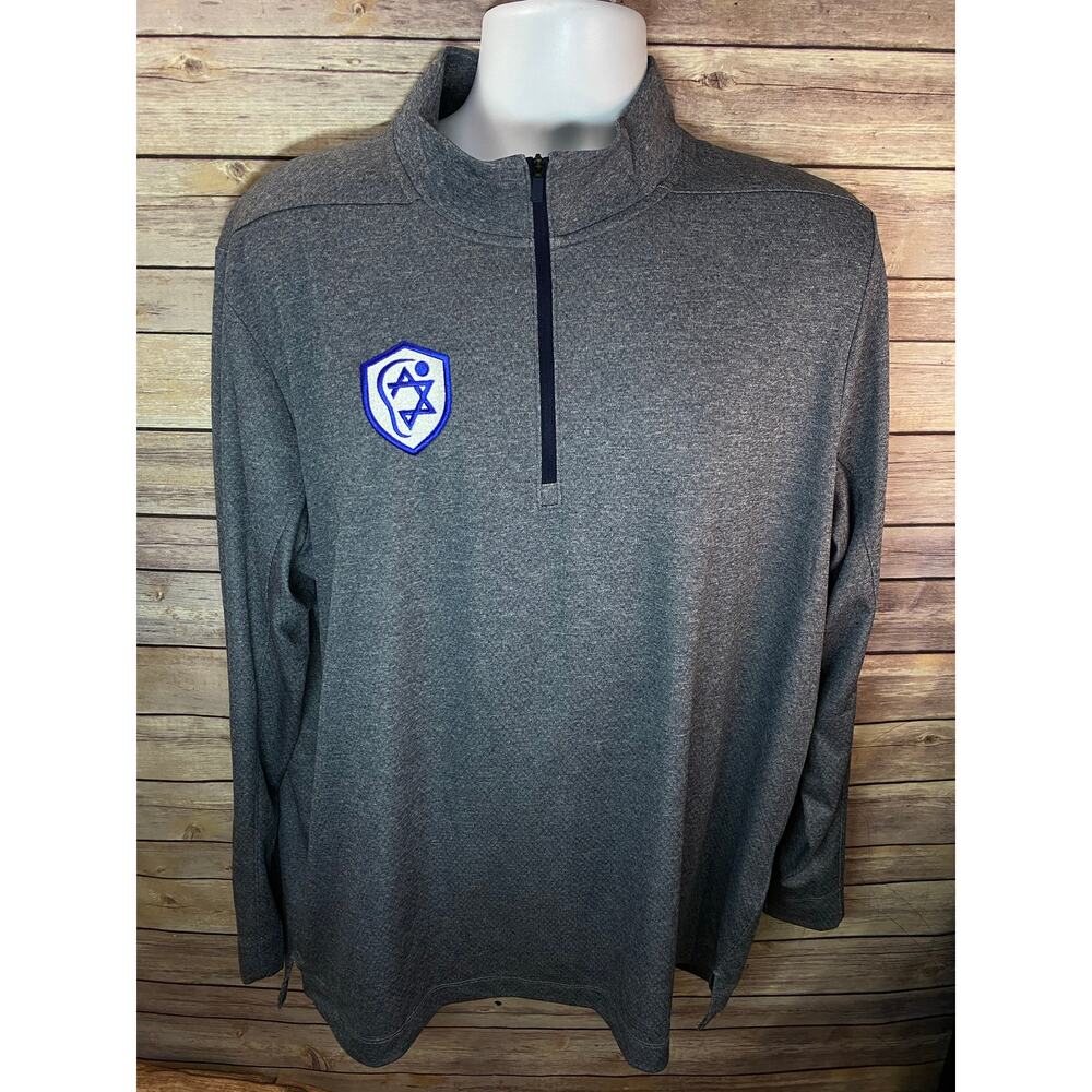 Nike Isreal Lacoste Team Mens Pullover Quarter Zip Gray Size XL